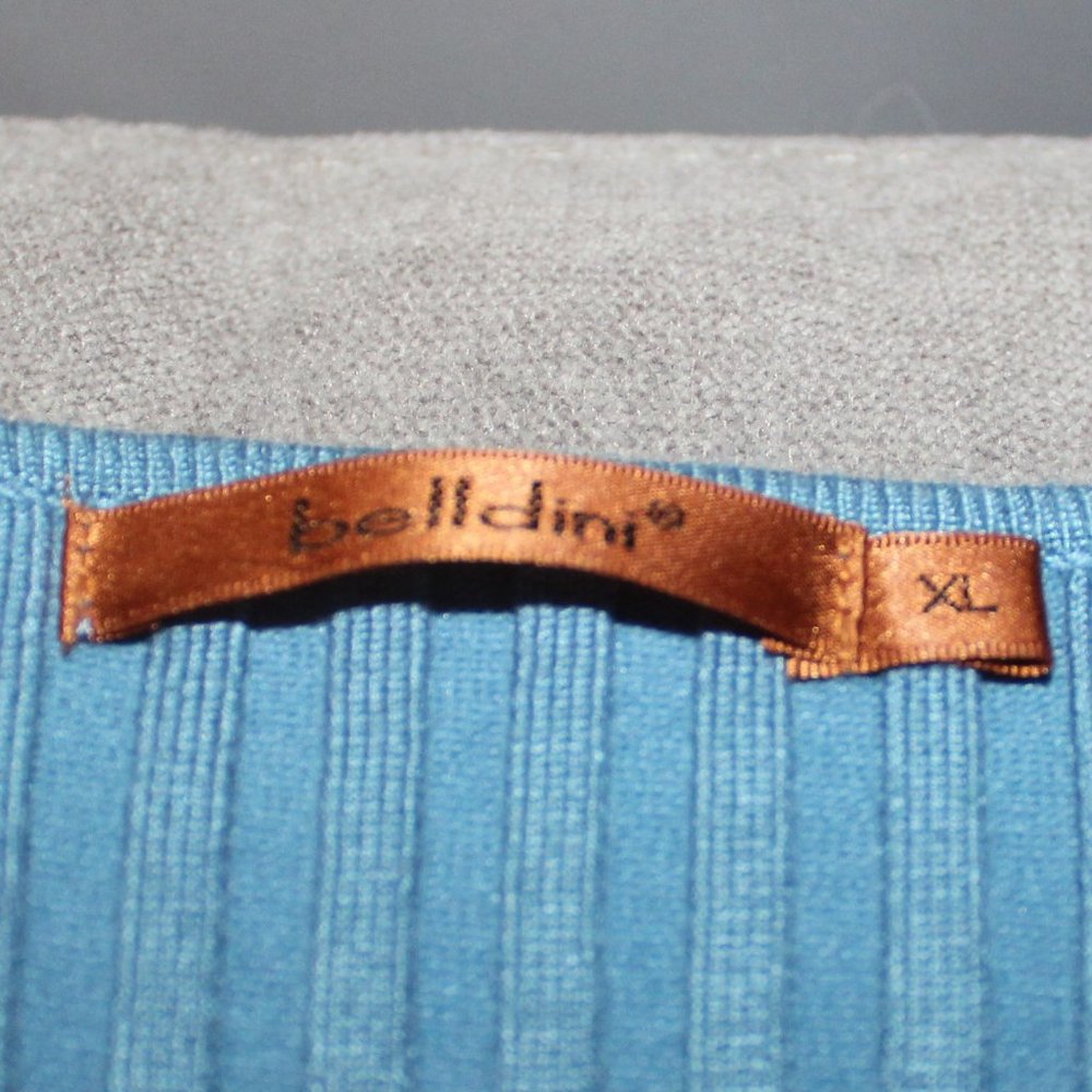 Belldini Ribbed Knit Sleeveless Teal Blue Sweater Top XL - Picture 5 of 8